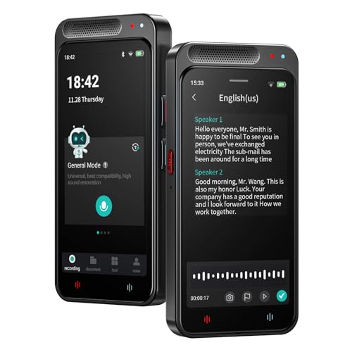 AI Voice Recorder, Digital Voice Recorder with Transcription & Summarize & Translation, 80GB Voice to Text Meeting Recorder and Transcriber, Support 134 Languages, AI Recorder Device for Lectures