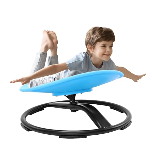 Zhenx Spinning Chair for Autistic Kids, Kids Sensory Swivel Chair, Sensory Spinner Seat for Toddlers with Autism & ADHD Children, Sit and Spin Training Body Coordination (Blue)