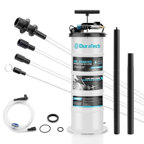 DURATECH 6.5L Oil Extractor Pump Pneumatic/Manual, Fluid Extractor with Pipe Storage Units, Oil Vacuum Pump Extractor with Comprehensive Accessories, Automotive Oil Extractor for Oil Change