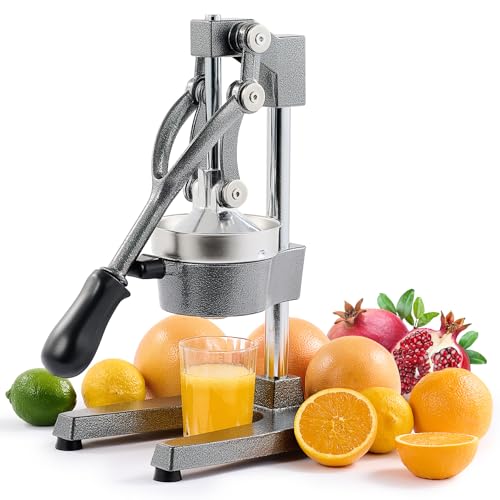 CO-Z Hand Press Juicer Machine, Manual Orange Juicer and Professional Citrus Juicer for Orange Juice Pom Lime Lemon Juice, Commercial Lemon Squeezer and Orange Crusher, Easy to Clean, Gray