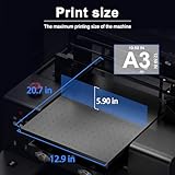 DXZ A3 UV Printer,Automatic L805 UV Flatbed Cylinder Printer with White Ink Mixing System, Automatic Cleaning & Height Adjustment for Phone Case,Acrylic,Metal,Leather,Golf (Printer+Software+ Ink)