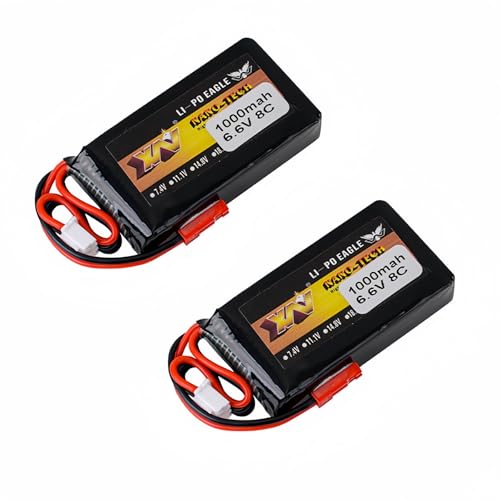 Cecicebb 6.6V 8C 1000mAh LI-FE Battery for RC Receiver MC6A MC6B Futaba 4PX 14SG 4PV 4PLS 10J with JST Plug