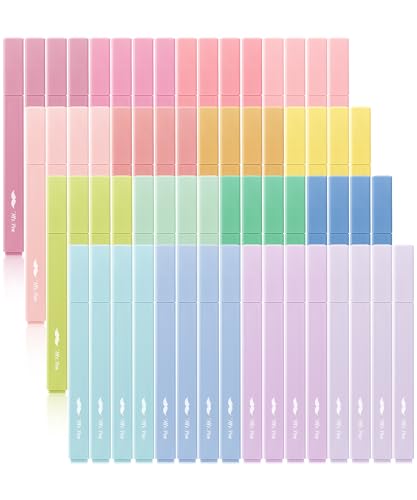 Mr. Pen- Aesthetic Highlighters, 64 Pack, Chisel Tip, Pastel Colors, Cute Highlighters Assorted Colors, Back to School Supplies