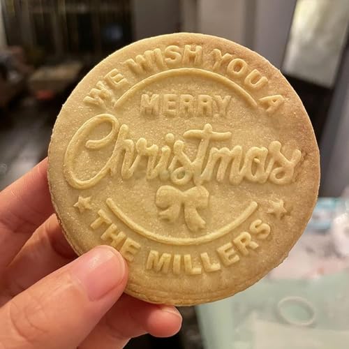 2025 Personalized Christmas Cookie Stamp Christmas Cookie Mold With Your Name 3d Raised Design Merry Christmas Personalized Cookie (Design-A)