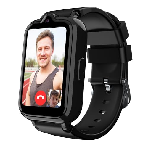 Nibour 4G Kids Smart Watch Boys with GPS Tracker, Kids Cell Phone Watch with Voice & Video Call SOS Camera Alarm Clock Chat Pedometer Calculator Class Mode, GPS Watch Tracker for Kids Age 5-12(Black)