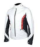 White Leather Jacket Men - Cosplay Leather Jacket Men - Soldier 76 Video Game Jacket for Men