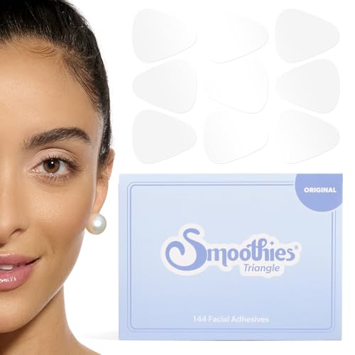 Smoothies Triangle Wrinkle Patches for Face Overnight - Facial Patches for Elevens, Crows Feet and more, 144 Facial Adhesives per Box - Face Tape, Made in the USA