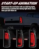 SINYATO INDUST Sequential LED Tail Lights for 1988-1998 Chevy GMC C/K, Silverado, Sierra, 1992-1999 Suburban Yukon, 95-99 Tahoe, Pickup Truck Rear Lights with Start-Up Animation, Dynamic Turn Signals