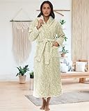 Alexander Del Rossa Women's Robes, Long Plush Bathrobe, Womens Robe with Hood, Hooded Robes for Women Plus Size Robe Vintage Floral Medium (A0116AHKMD)