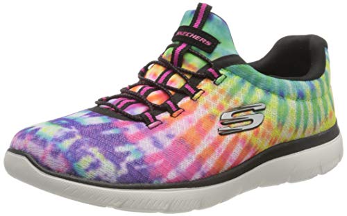 Skechers Women's Sneaker, Black/Multi, 9.5 M US