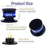 Preffair Audiophile Speaker Isolation Spikes Aluminum Record Player Shock Absorber Speaker Floor Protector Mat Adjustable Subwoofer Anti Vibration Pads Non-Slip LP Vinyl Record Player Base