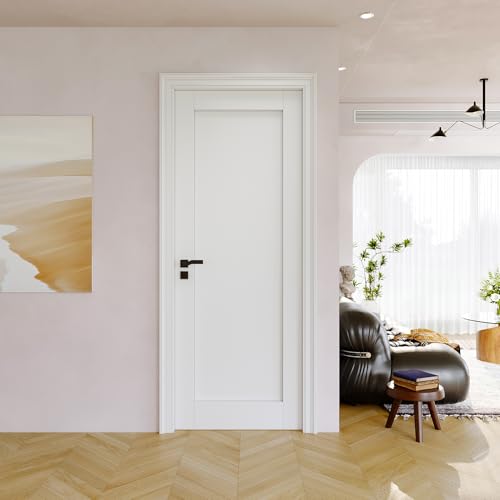 30" x 80" Slab Door, Solid Core Interior French Door Slab, Soild Core&Pre-Finished Surface Single Panel for Living Room Pantry Laundry Closet, No Assembly Required-Shaker w/o Hardware
