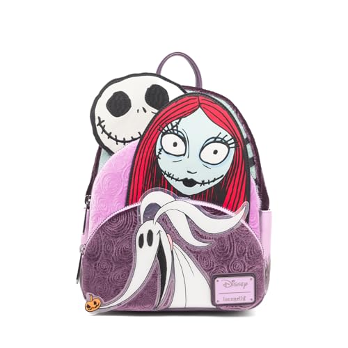 Loungefly Disney Nightmare Before Christmas Glow in the Dark Jack, Sally and Zero Womens Backpack