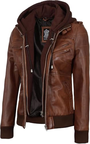 Decrum Genuine Leather Jacket Women - Bomber Jackets for Women | [1315015] Edinburgh Cognc, XL