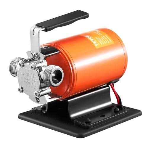 VEVOR Water Transfer Pump 12V, Battery Powered Utility Pump, 360 GPH Larger Flow, 46FT High-Lift, 1/10HP Portable Electric Water Transfer Pump with Switch, 6 ft Suction Hose Kit, For Water Removal