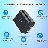 Quick Fast Charge 3.0 USB Wall Charger, Costyle 5 Pack 30W Dual USB Power Adapter (Fast Charge 3.0&5V 2.4A) Adaptive Fast Charging Block Compatible iPhone 11 XS XR, Galaxy S10 S9,Note 10-Black