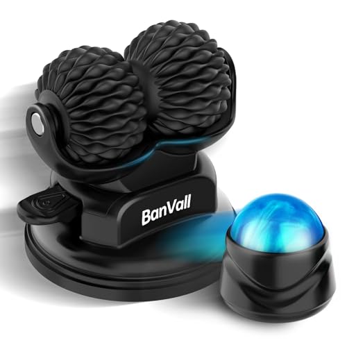 BanVall Roller Massage Ball Set for Myofascial Release,Muscles Deep Tissue Massage,Lymphatic Drainage,Wall Mountable Suction Cup for Trigger Point Therapy,Reduce Back Pain and Every Part of The Body