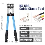 TUOYAO Battery Cable Lug Crimping Tool,Electrical Lug Crimper with 60pcs Wire Lugs and Heat Shrink Tubing for AWG 10-1/0 Battery Terminal,Copper Lugs Terminals