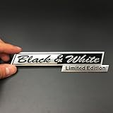 2Pc Black & White Limited Edition Car Trunk Decal Sticker Badge Emblem for Auto SUV Truck Motorcycle Accessories (Chrome Black)