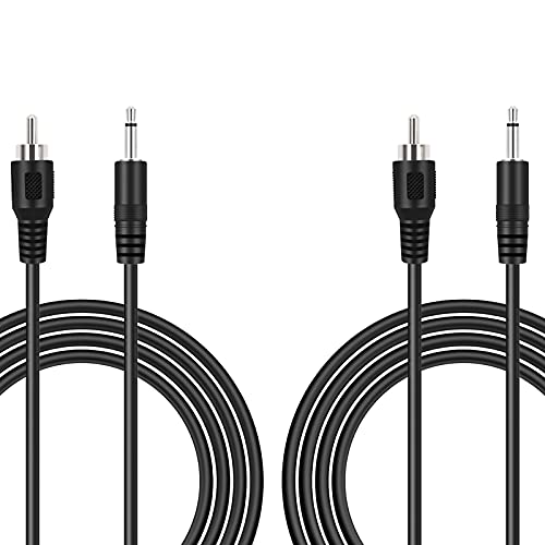 Bolvek 2 Pack 6ft RCA Male to 3.5mm 1/8 inch Monaural Mono Male Plug Jack Connector Audio Converter Cable for Pre-Amp Subwoofer Soundbar Speakers