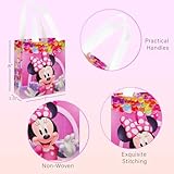 Disney Minnie Mouse Party Favor Bags Set – 24 Pack of 8" Minnie Mouse Party Goodie Bags for Kids Bulk Reusable Totes | Minnie Birthday Party Supplies