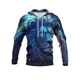 URVIP Unisex 3D Printed Novelty Lion Hoodie Adult Two Pieces Tracksuits Sweatshirts Joggers Sweatpants Set Multi-01 XXXL