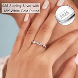 GMOND Twisted Rope Eternity Rings for Women 925 Sterling Silver Twisted Thin Wedding Eternity Band Ring Size 4-11, 925 Sterling Silver, Moissanite