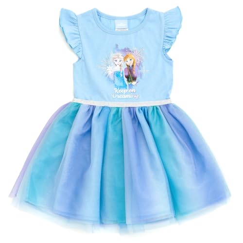 Disney Frozen Elsa Princess Anna Toddler Girls Tulle Dress Blue Ombre 4T