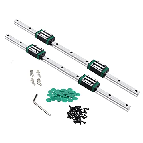 BEVDICNC Linear Guide Rail 2PCS HGR20 2000mm Linear Slide Rail 4PCS HGH20CA Carriage with Wrench, Plastic Dust Cap, Head Screw Slider Block CNC Kit for DIY CNC Routers Lathes Mills 3D Printer
