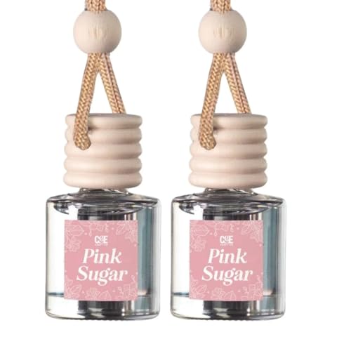 CANDECraftCo Car Air Hanging Fragrance Oil, Car Auto Freshener for Essential Oils, Scents Fragrance Aromatherapy Automobile Diffuser, Long Lasting (Pink Sugar)
