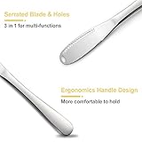 hunnycook 6PCS Butter Knife, 8.7” silver Butter Spreader, 3 in 1 Kitchen Gadgets Serrated, Stainless Steel Butter Knife Spreader, Butter Spreader Knife with Holes and Serrations