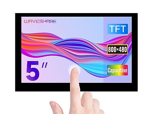 waveshare 5inch Capacitive Touch Display Compatible with Raspberry Pi 5/4B/3B+/3A+/3B/2B/B+/A+/CM3/3+/4 800×480 Resolution DSI Interface