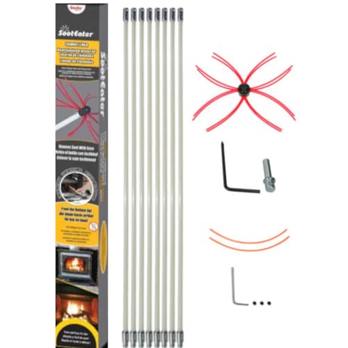 SootEater Rotary Chimney Cleaning System with 30 ft. Flexible White Rods