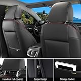 Huidasource 2016-2024 Malibu Seat Covers Front & Rear Fullset, Full Coverage Custom Fit Seat Cover for Chevy Malibu L, LS, LT, Premier 2016-2024, Breathable Malibu Seat Protector(Full Set/Black&Red)