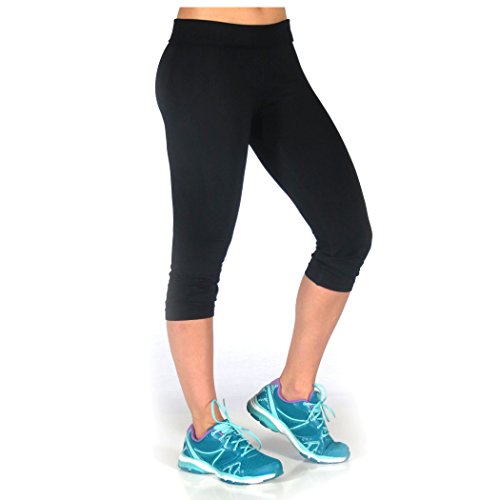 Alex + Abby Women's Energy Seamless Capri Legging Medium Black/Black