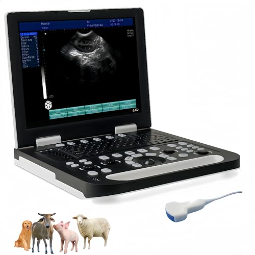 N50 Portable Veterinary Ultrasound Machine for Pregnancy, 15-Inch LCD at Home Ultrasound Machine for Dogs, Cats, Goats, Sheep, Cows, Cattle, and Horses Pregnancy Check (Convex Probe)