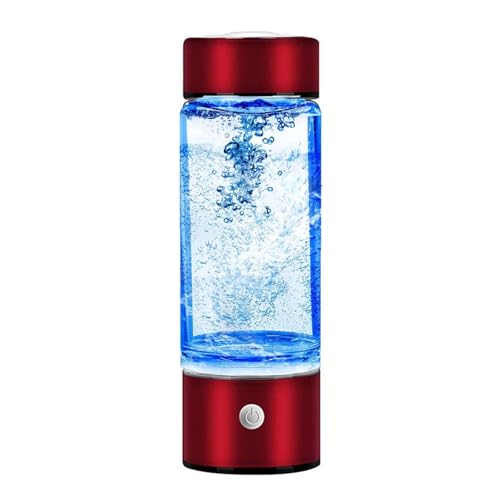 10x Health Hydrogen Water Bottle | Dihydrogen Monoxide Water Bottle for Home & Travel, 3-Minute Fast Hydrogenation, 2000+ PPM Concentration, Advanced Electrolysis Tech Gift-Ready (Red)