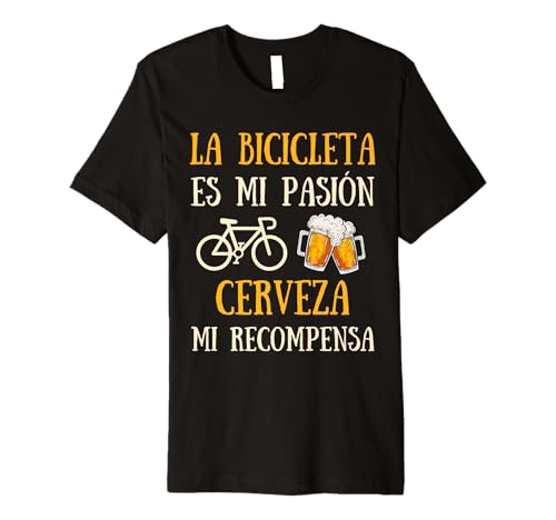 bicycle beer man funny gift biker cycling Premium T-Shirt