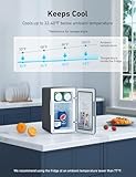 AstroAI Mini Fridge 2.0 Gen, 6 Liter/8 Cans Makeup Skincare Fridge 110V AC/ 12V DC Portable Thermoelectric Cooler and Warmer Little Tiny Fridge for Bedroom, Cosmetics (Dark Grey)