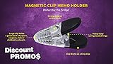 10 Magnetic Memo Holders Set - Large Clip, Plastic - Clear