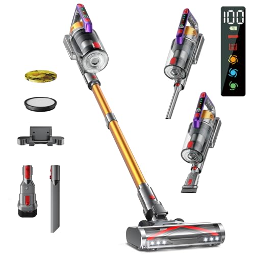 Cordless Vacuum Cleaner, 550W/45KPA Self-Standing Vacuum Cleaners for Home, Max 60Mins Anti-Tangle Stick Vacuum with Aromatherapy, Dual-Handheld Lightweight Vacuum for Pet Hair, Carpets, Hardwood