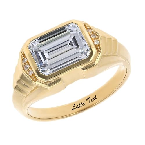 D Color 1-6 CT Lab Grown Diamond Ring for Men Solid Gold 10K 14K 18K IGI Certified VS-VVS Clarity Custom Emerald Cut Diamond Engagement Ring