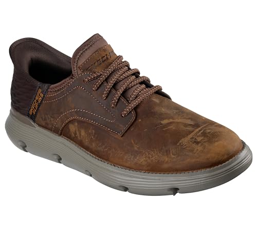 Skechers Men's Slip-ins Garza-Gervin Casual Slip-On Shoes Moccasin, Dark Brown, 12 Wide