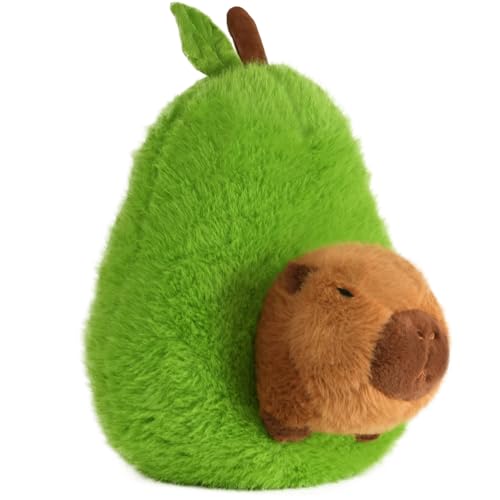 CHDBLOCK Avocado Capybara Plush Toy - 13.77 Inch Soft Capybara Stuffed Animal, Cute Avocado Food Plushie Pillow Doll for Kids and Adults