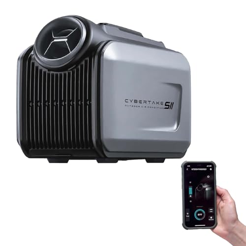 CYBERTAKE Portable Air Conditioner 5100 BTU，4-in-1 AC Unit with Heater，Dehumidifier & Fan & Installation Kit, Low Power Consumption Portable Air Conditioner for Camping Tent，RVs or Home Use, Gray
