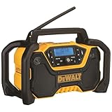 DEWALT 12V/20V MAX Portable Bluetooth Radio, Cordless, 100 ft Range, 3.5” Subwoofers, Jobsite (DCR028B)