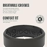 Groove Life Edge Black/Black Silicone Ring - Breathable Rubber Wedding Rings for Men, Lifetime Coverage, Unique Design, Comfort Fit Ring - Size 9