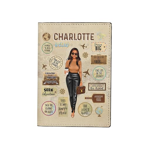 Personalized Woman with Name Just a Girl Who Loves Traveling Retro Passport Holder Gift for Traveler Custom Travel Accessory Passport Cover Girl Traveling Lover Gifts 80