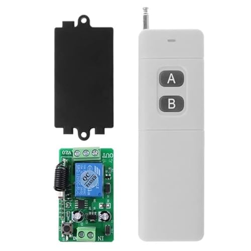 for Dc 12V 2CH RF Wireless Remote Control Switch System 315Mhz 2-Key Transmitter with Receiver 3000m Long Range QXNF - (Color: Black)
