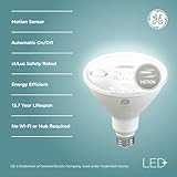 GE LED+ Motion Sensor LED Light Bulbs, 15W, PAR38 Outdoor Security Floodlight, Warm White (2 Pack)